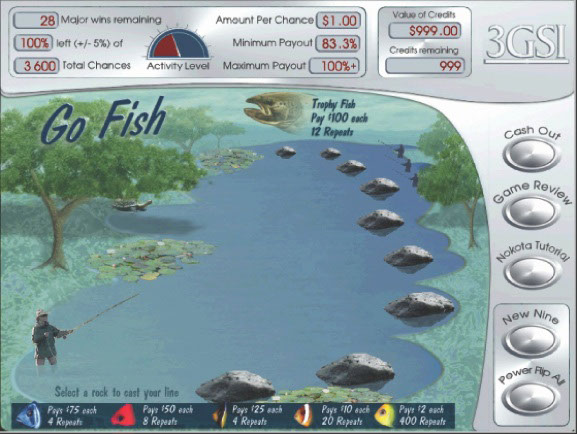 Fishing themed Nokota Gaming System game.